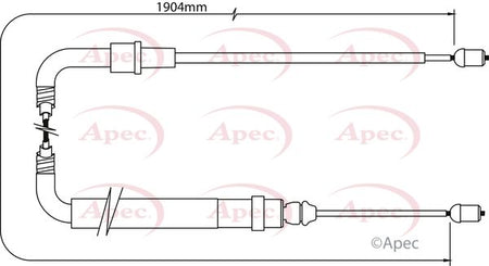Apec CAB1334 Cable Pull, parking brake - 1