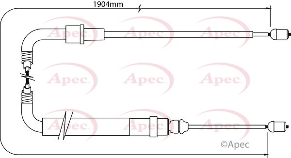 Apec CAB1334 Cable Pull, parking brake - 1