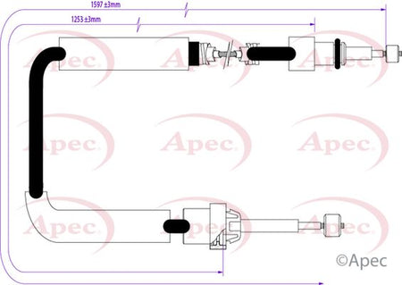 Apec CAB1338 Cable Pull, parking brake - 1