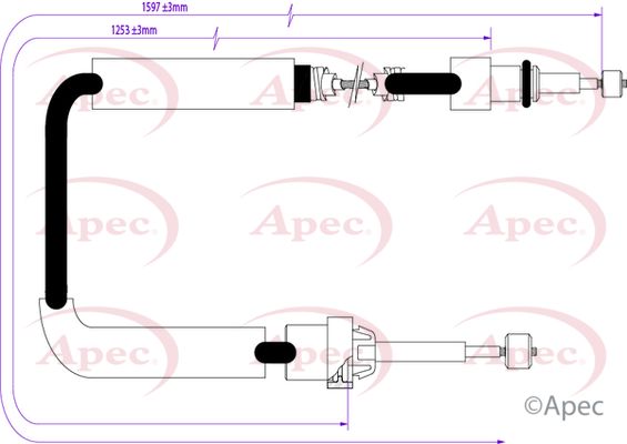 Apec CAB1338 Cable Pull, parking brake - 1