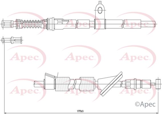 Apec CAB1343 Cable Pull, parking brake - 1