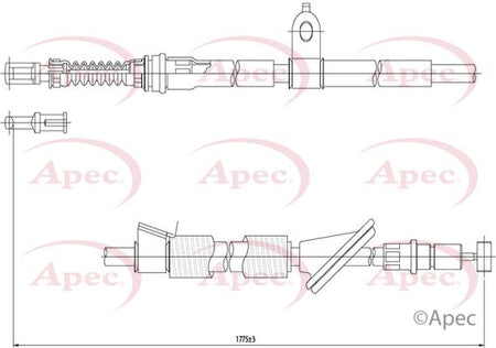 Apec CAB1343 Cable Pull, parking brake - 1