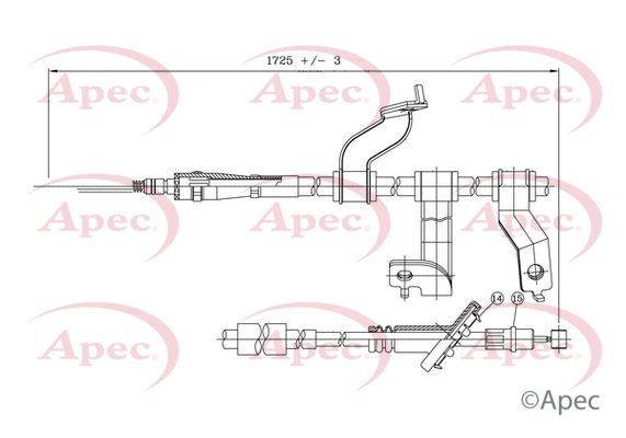 Apec CAB1346 Cable Pull, parking brake - 1