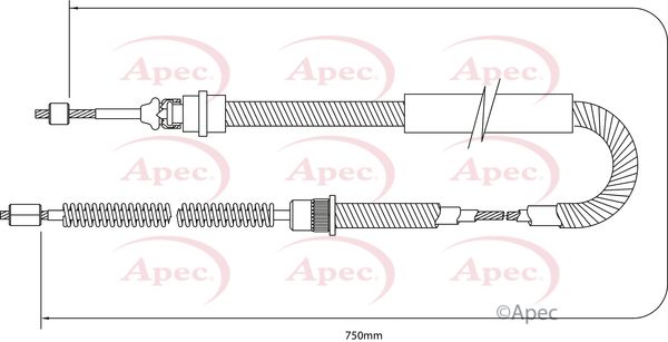 Apec CAB1348 Cable Pull, parking brake - 1