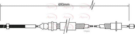 Apec CAB1349 Cable Pull, parking brake - 1