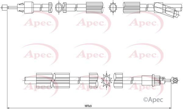 Apec CAB1353 Cable Pull, parking brake - 1