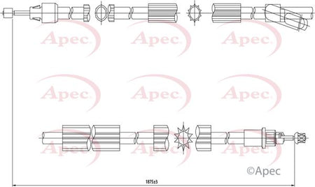 Apec CAB1353 Cable Pull, parking brake - 1