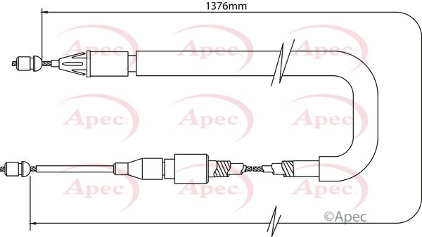 Apec CAB1355 Cable Pull, parking brake - 1