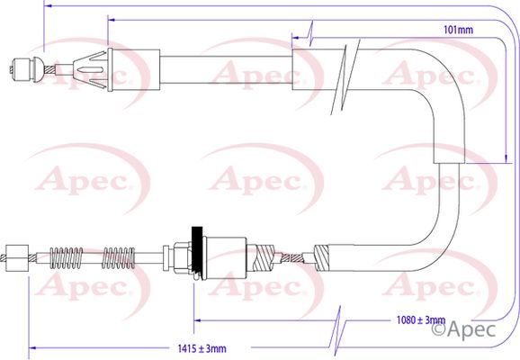 Apec CAB1364 Cable Pull, parking brake - 1
