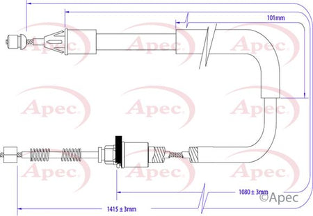 Apec CAB1364 Cable Pull, parking brake - 1