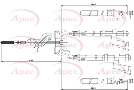 Apec CAB1368 Cable Pull, parking brake - 1