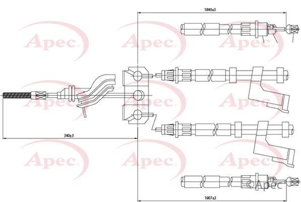 Apec CAB1368 Cable Pull, parking brake - 1