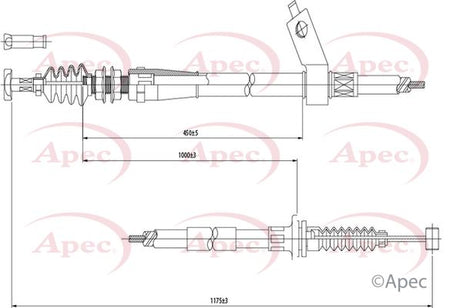 Apec CAB1369 Cable Pull, parking brake - 1