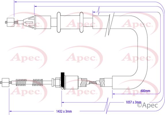 Apec CAB1373 Cable Pull, parking brake - 1