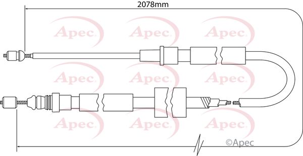Apec CAB1380 Cable Pull, parking brake - 1