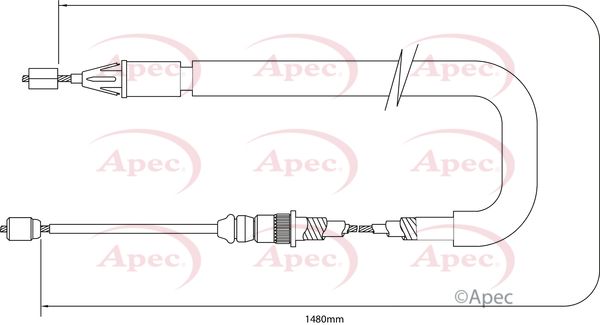 Apec CAB1386 Cable Pull, parking brake - 1