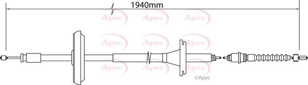 Apec CAB1396 Cable Pull, parking brake - 1