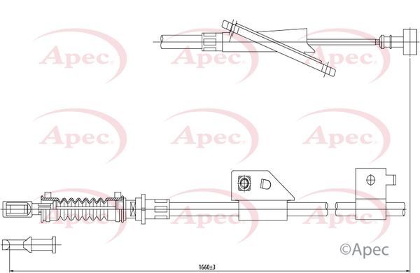 Apec CAB1402 Cable Pull, parking brake - 1