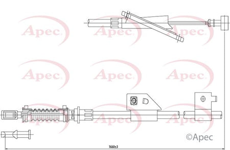 Apec CAB1402 Cable Pull, parking brake - 1