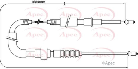 Apec CAB1403 Cable Pull, parking brake - 1