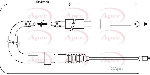 Apec CAB1403 Cable Pull, parking brake - 1