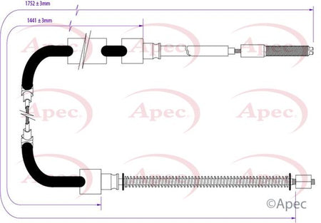 Apec CAB1407 Cable Pull, parking brake - 1