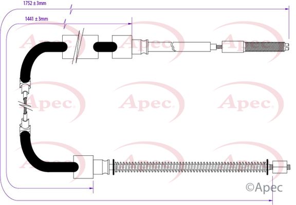 Apec CAB1407 Cable Pull, parking brake - 1