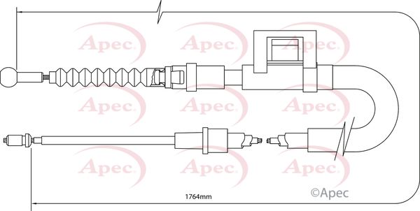 Apec CAB1408 Cable Pull, parking brake - 1