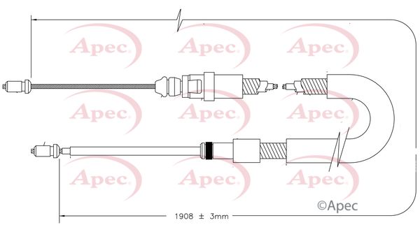 Apec CAB1410 Cable Pull, parking brake - 1