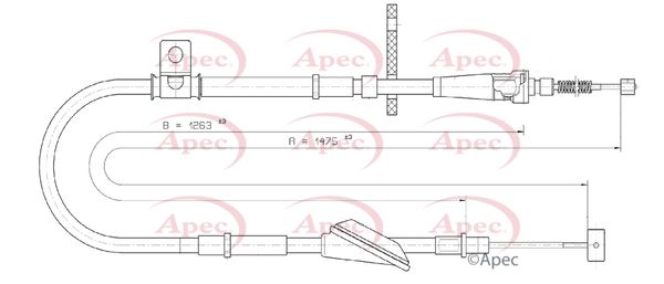 Apec CAB1412 Cable Pull, parking brake - 1
