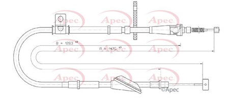 Apec CAB1412 Cable Pull, parking brake - 1