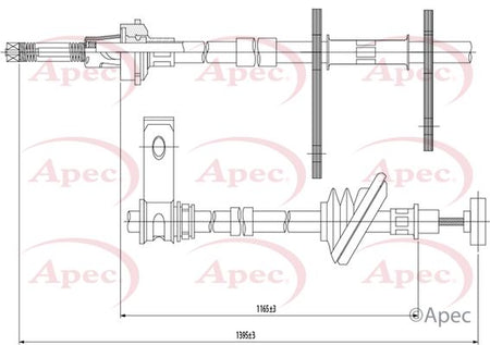 Apec CAB1414 Cable Pull, parking brake - 1