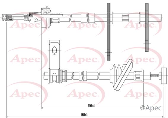 Apec CAB1414 Cable Pull, parking brake - 1