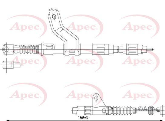 Apec CAB1418 Cable Pull, parking brake - 1
