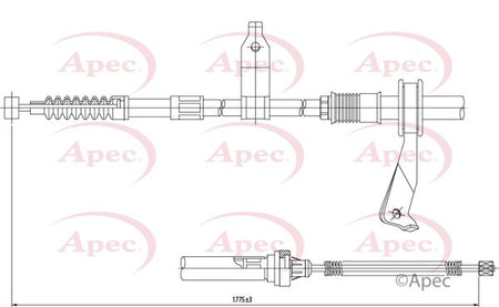Apec CAB1419 Cable Pull, parking brake - 1