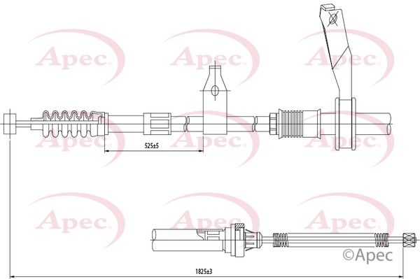 Apec CAB1420 Cable Pull, parking brake - 1