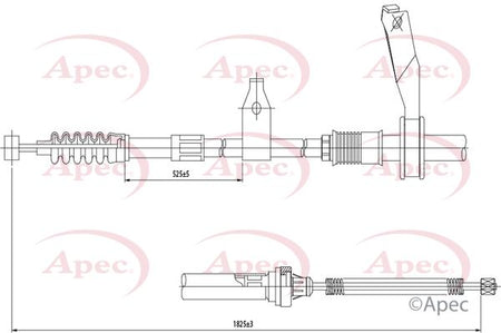 Apec CAB1420 Cable Pull, parking brake - 1