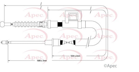 Apec CAB1423 Cable Pull, parking brake - 1