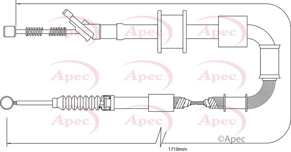 Apec CAB1424 Cable Pull, parking brake - 1