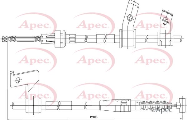 Apec CAB1427 Cable Pull, parking brake - 1