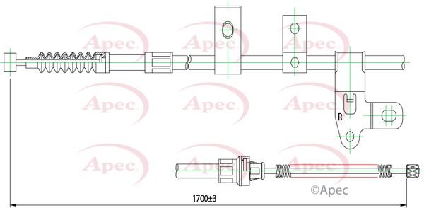 Apec CAB1428 Cable Pull, parking brake - 1