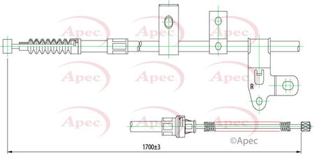 Apec CAB1428 Cable Pull, parking brake - 1