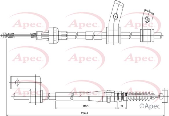 Apec CAB1432 Cable Pull, parking brake - 1