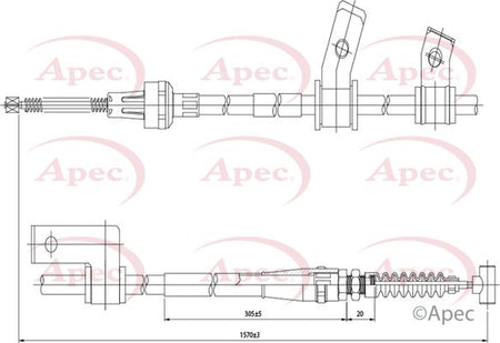Apec CAB1432 Cable Pull, parking brake - 1