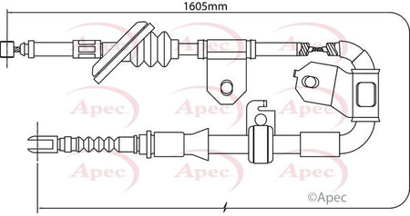 Apec CAB1433 Cable Pull, parking brake - 1
