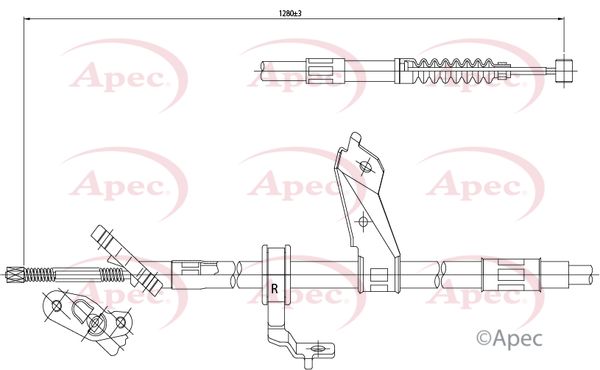 Apec CAB1438 Cable Pull, parking brake - 1