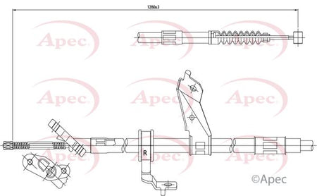 Apec CAB1438 Cable Pull, parking brake - 1