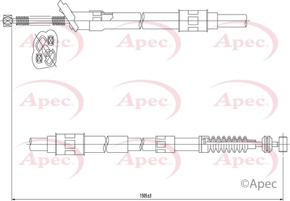 Apec CAB1441 Cable Pull, parking brake - 1
