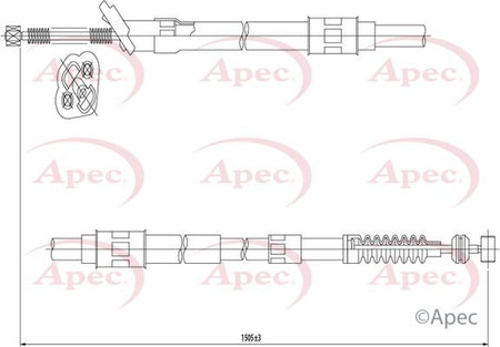 Apec CAB1441 Cable Pull, parking brake - 1
