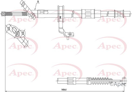 Apec CAB1442 Cable Pull, parking brake - 1